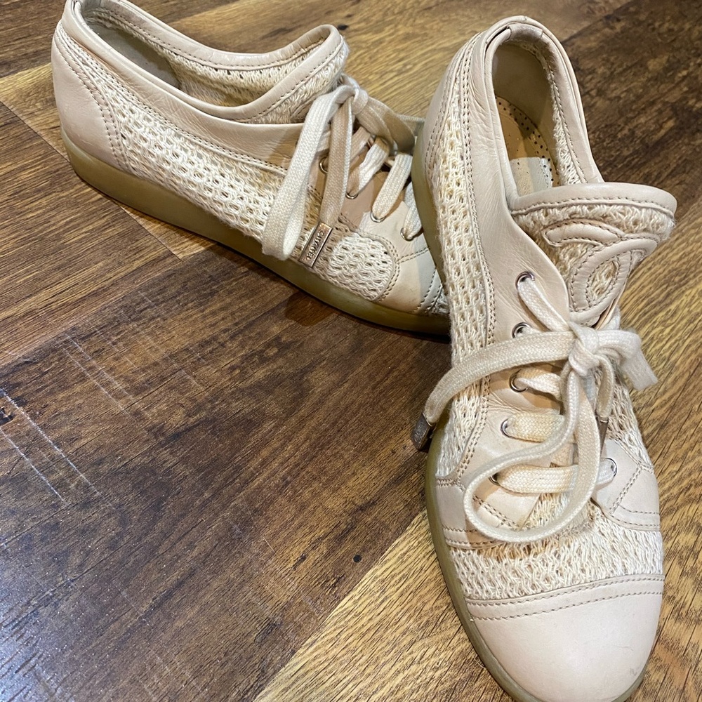 Chanel Mesh Knit Sneakers with Logo